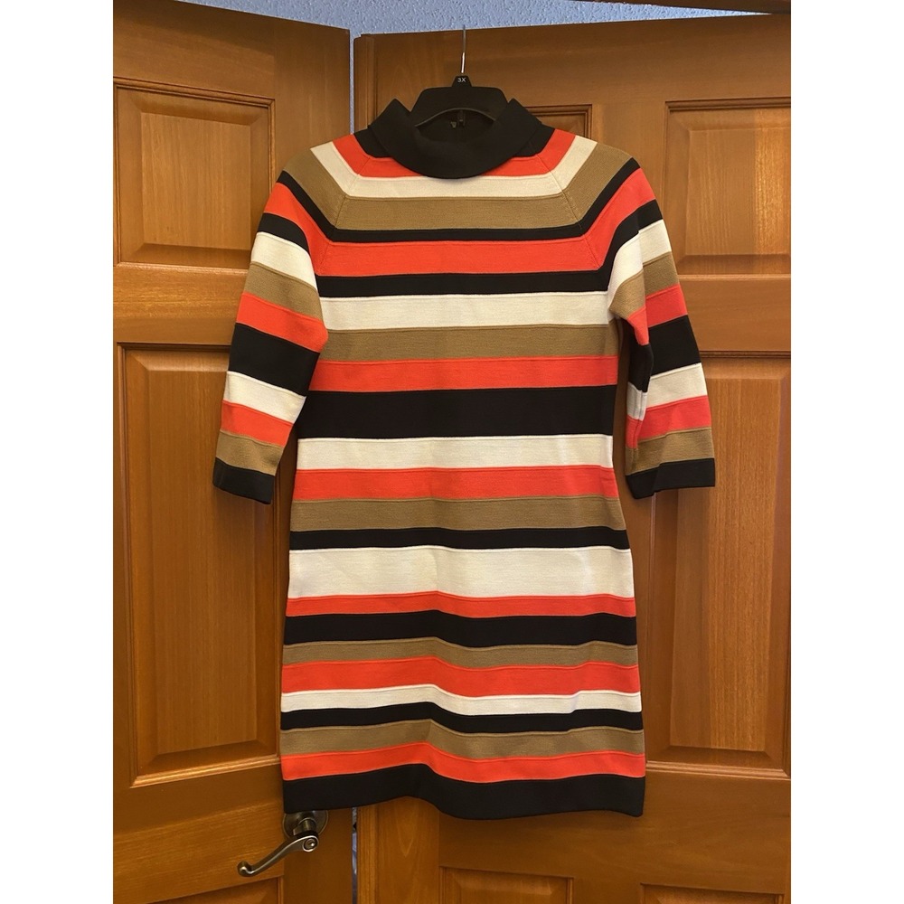 VTG 60s 70s Go Go Dress Sz 14 Mod Stripe Import Corner Hippie Costume Excellent